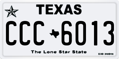 TX license plate CCC6013