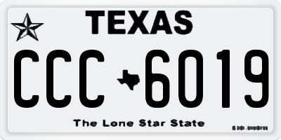 TX license plate CCC6019