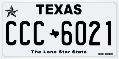 TX license plate CCC6021