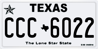 TX license plate CCC6022