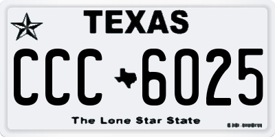 TX license plate CCC6025