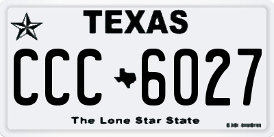 TX license plate CCC6027