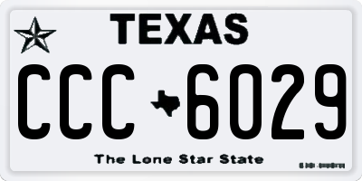 TX license plate CCC6029