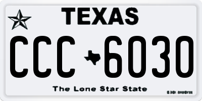 TX license plate CCC6030