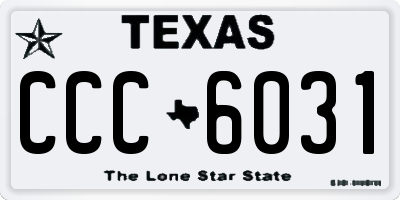 TX license plate CCC6031