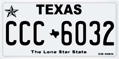 TX license plate CCC6032