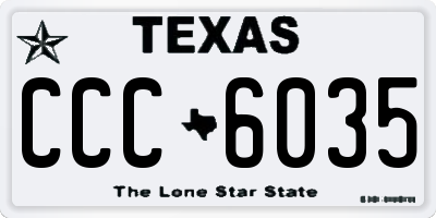 TX license plate CCC6035