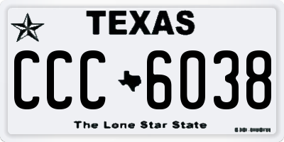 TX license plate CCC6038