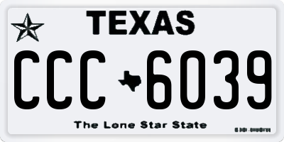 TX license plate CCC6039