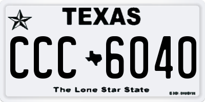 TX license plate CCC6040