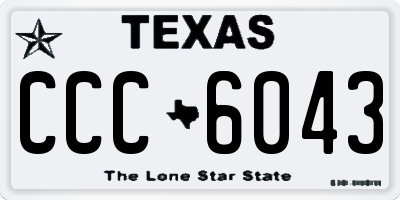 TX license plate CCC6043