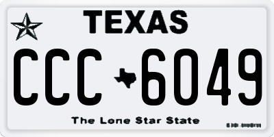 TX license plate CCC6049