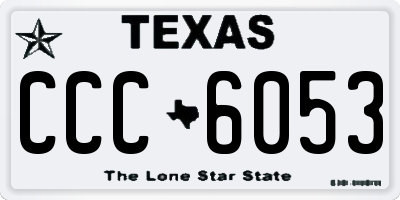 TX license plate CCC6053