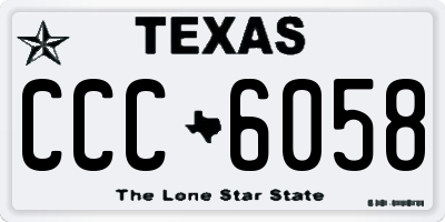 TX license plate CCC6058