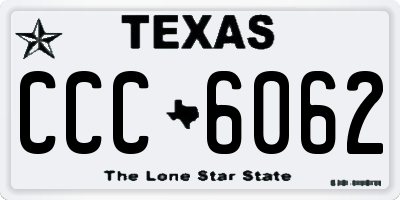 TX license plate CCC6062