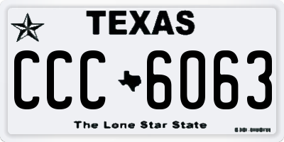 TX license plate CCC6063