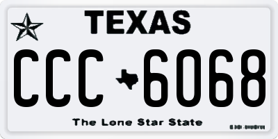 TX license plate CCC6068