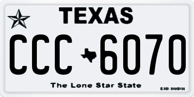 TX license plate CCC6070