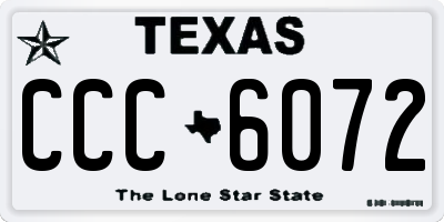 TX license plate CCC6072