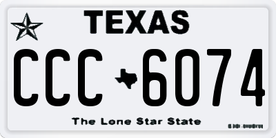 TX license plate CCC6074