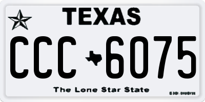 TX license plate CCC6075