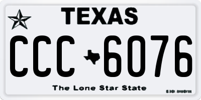 TX license plate CCC6076