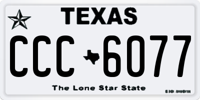 TX license plate CCC6077