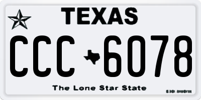 TX license plate CCC6078