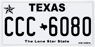 TX license plate CCC6080