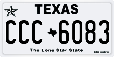 TX license plate CCC6083