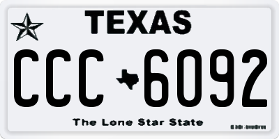 TX license plate CCC6092