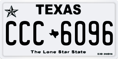 TX license plate CCC6096
