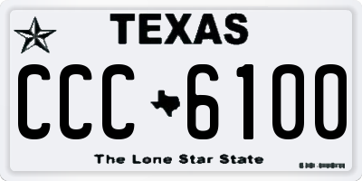 TX license plate CCC6100