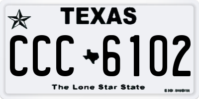 TX license plate CCC6102