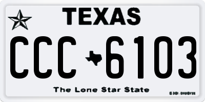 TX license plate CCC6103