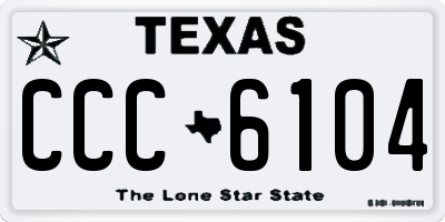 TX license plate CCC6104