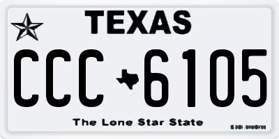TX license plate CCC6105