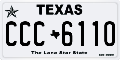 TX license plate CCC6110