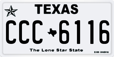 TX license plate CCC6116