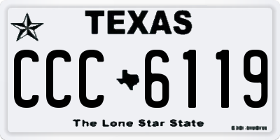 TX license plate CCC6119