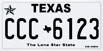 TX license plate CCC6123