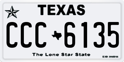 TX license plate CCC6135