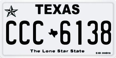 TX license plate CCC6138