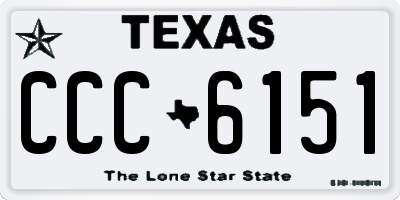 TX license plate CCC6151