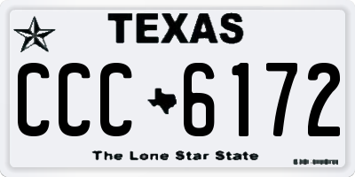 TX license plate CCC6172