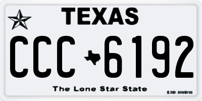 TX license plate CCC6192
