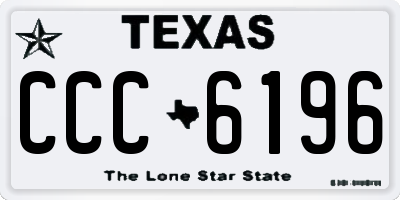 TX license plate CCC6196