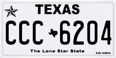TX license plate CCC6204