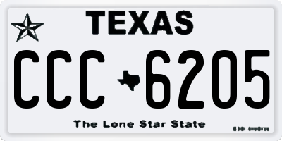 TX license plate CCC6205