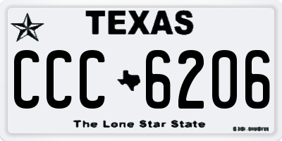 TX license plate CCC6206